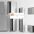 Modern White And Gray Bookcase Collection With Different Styles And Storage Designs 3d model