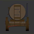 Vintage Steam Train Model With Barrel Shaped Car Green Roof And Orange Windows