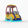 Electric Toy Car Minion Style With Big Eyes Yellow Blue Body Smiling Face Wheels