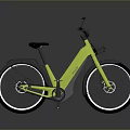 Bright Yellow Modern Bicycle With Rearview Mirrors Front Basket And White Rimmed Wheels