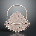 Exquisite Silver Handbag Accessory Featuring Traditional Floral Pattern And Pearl Details