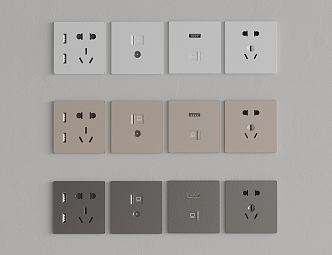 Switch socket combination 3d model