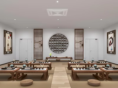 Tea Room Tea House Tea Ceremony Training Tea Culture Classroom Tea Ceremony Classroom 3d model