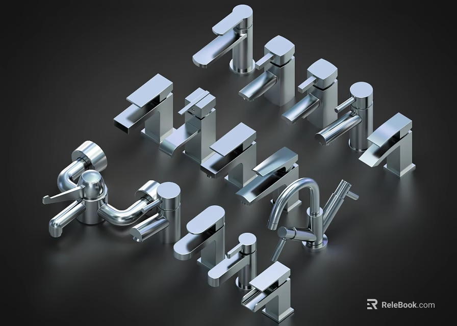 Various Modern Faucet Designs And Styles For Home Bathrooms And Kitchens 3d model 