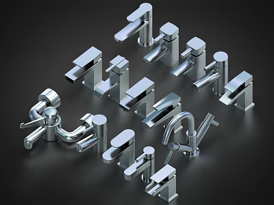 Various Modern Faucet Designs And Styles For Home Bathrooms And Kitchens 3d model