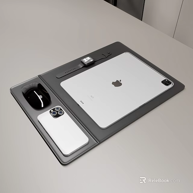 Apple Digital Devices Setup With Tablet Smartphone Smartwatch And Charging Dock 3d model