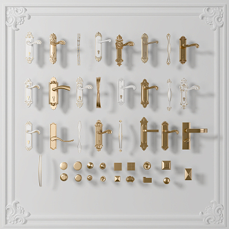 Jane European door handle hardware door handle combination 3d model