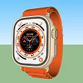 Dual Stylish Smartwatches With Orange Straps Square Dials And Silver Cases