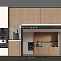 Modern Minimalist Wooden Kitchen Cabinets With Marble Countertop Oven And Utensils
