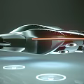 Futuristic Sleek Silver Car With Aerodynamic Design And Floating Wheels
