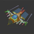 Orange And Pink Fighter Jet Toy Model With Missiles Transparent Cockpit And Pilot Figure
