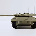 Detailed Military Green Tank Model With Tracks Cannon And Antennas