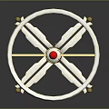 Artisan Decorative Wheel Ornament With Gold Accents Central Pink Stone And Intricate Patterns