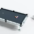 Glass Billiard Table With Transparent Legs Cue Ball Colored Balls Cue Sticks And Dice