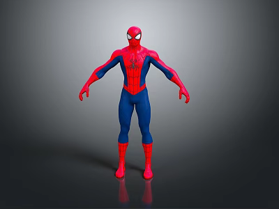 Spider Man 3D Model With Red And Blue Costume In Standing Pose 3d model