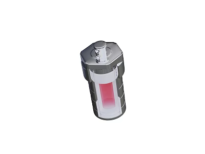 Gray Exterior Vacuum Flask With Red Liquid Inside Secure Lid And Thermal Insulation 3d model