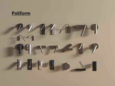 Poliform Modern Wall Lamps With Various Sleek Designs And Metal Finishes 3d model