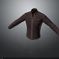 Genuine Brown Leather Jacket With Zipper Closure Stand Collar And Stitched Details