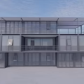 Construction Site Featuring Modern Multi Storey Glass Building With Metal Frames 3d model