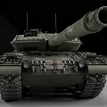 Detailed Green Military Tank 3D Model With Armored Turret Cannon And Tracks 3d model