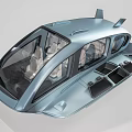 Futuristic Electric Flying Vehicle With Transparent Passenger Cabin And Modern Design