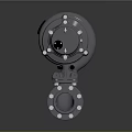 Shiny Metal Industrial Mechanical Component With Flange Connection And Bolted Design