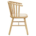 Wooden Leisure Chairs With Woven Seat And Vertical Backrest For Indoor Home Use