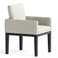 Modern Light Gray Fabric Accent Chair With Armrests And Black Legs