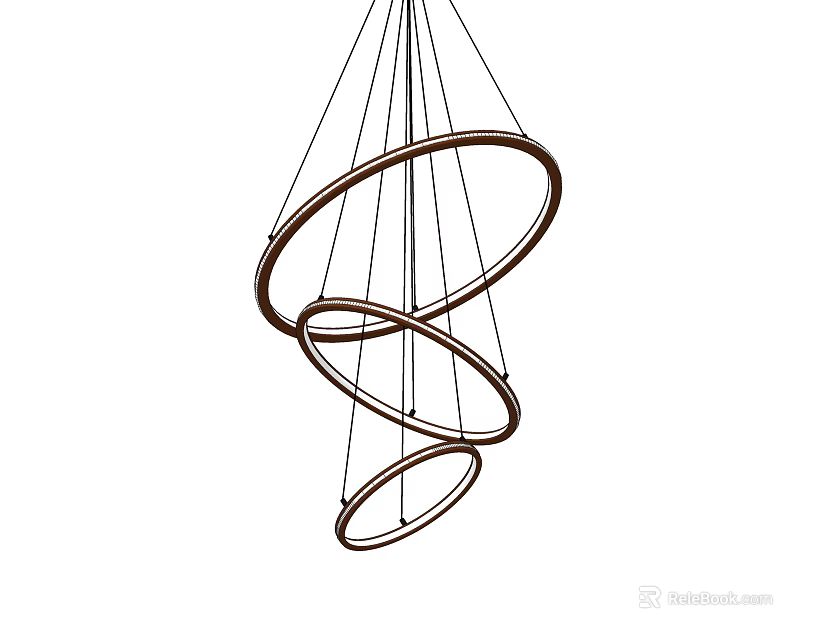 Modern Geometric Circular Ring Pendant Light With Multiple Rings Design For Contemporary Spaces 3d model 