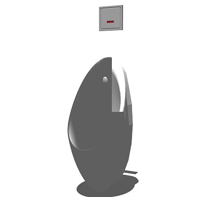 Sleek Modern Wall Mounted Urinal With Smooth Surface And Sensor Functionality 3d model