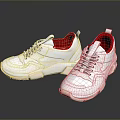 White Lace Up Casual Sneakers With Red Lining And Modern Design For Everyday Wear
