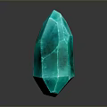 Vibrant Blue Green Prismatic Crystal Featuring Surface Texture On Dark Background 3d model