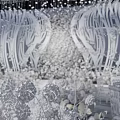 Elegant Floral Installation With Hanging White Blooms And Stage Decor Elements