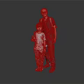 Full Length Portrait Of Man And Child Standing With Backpack And Cup
