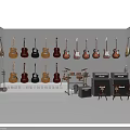 One Stop Parent Child Musical Instruments Display With Guitars Pipa Drums And Speakers