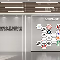 Modern Stylish Corporate Reception Area With Company Name Logo And Partner Brand Display Wall