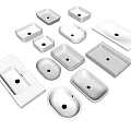 Modern Ceramic Washbasins In Various Shapes For Bathroom Design Ideas 3d model
