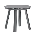 Minimalist Gray Round Dining Table With Four Slim Legs And Simple Design 3d model