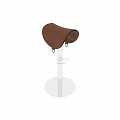 Brown Leather Saddle Design Bar Stools With Metal Base For Modern Kitchen Counter Seating