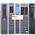 Elevator Control Panel With Digital Display Buttons Floor Numbers And Arrows 3d model