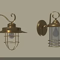 Elegant Golden Wall Lamps With Curved Metal Frame And Glass Shade Lighting
