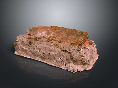 Traditional Building Brick With Reddish Brown Color Rough Texture And Small Holes 3d model