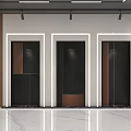 Modern Lobby Interior Design With Marble Walls Elevator Doors Lighting And Reception Desk 3d model