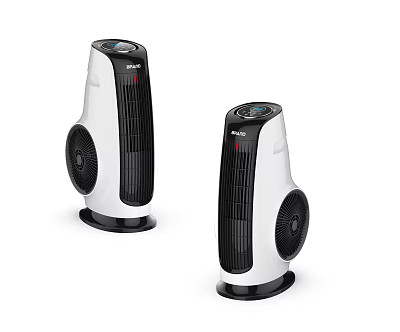 Two Modern Air Cooler Fans with White Black Design and Digital 3d model Two Modern Air Cooler Fans with White Black Design and Digital 3d model