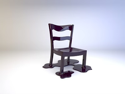 Contemporary Single Chair With Black Finish And Curved Backrest For Modern Home Decor 3d model