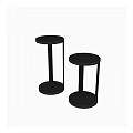 Modern Minimalist Two Black Side Tables With Round Top And Stable Base 3d model