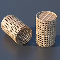Woven Cylindrical Storage Containers as Household Living Essentials with Lattice Design and Lid