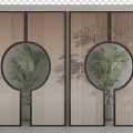 New Chinese Style Screen Partition Bamboo Painting Screen Partition 3d model