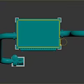 Industrial Dust Collector Equipment With Green Body Yellow Ladder And Curved Pipes