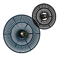 Modern Round Wall Lamps With Woven Design And Metal Ball Center In Blue And Black